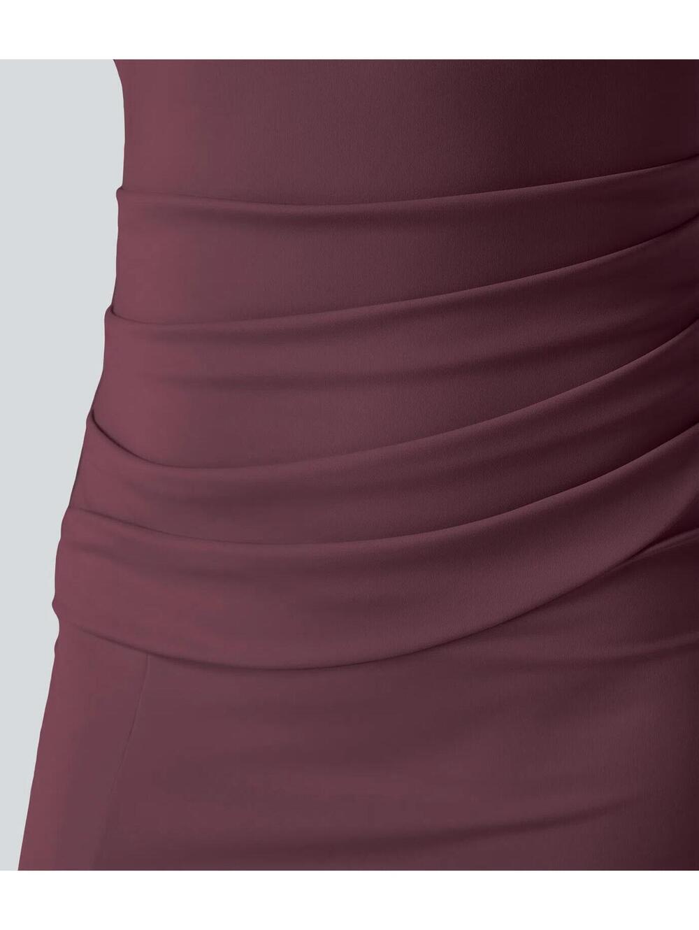 Halara Softlyzero Backless Corset Ruched Bodycon Midi Cool Touch Dress M NWT - Picture 5 of 11